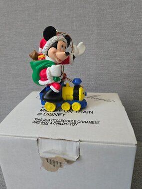 Grolier Disney Mickey Mouse on a Train Christmas Ornament Christmas Magic - EUC